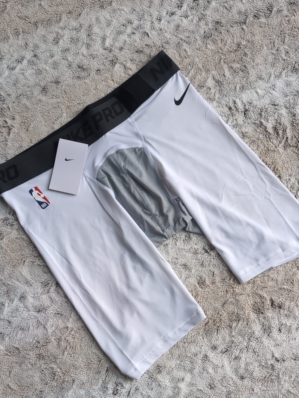 Nike Pro NBA Team Issued White Compression Shorts